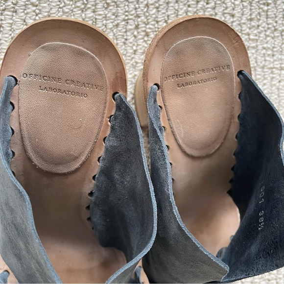 OFFICINE CREATIVE Leather Cross Strap Sandals in Grey Size 6.5 | IT 36.5 - Picture 7 of 14